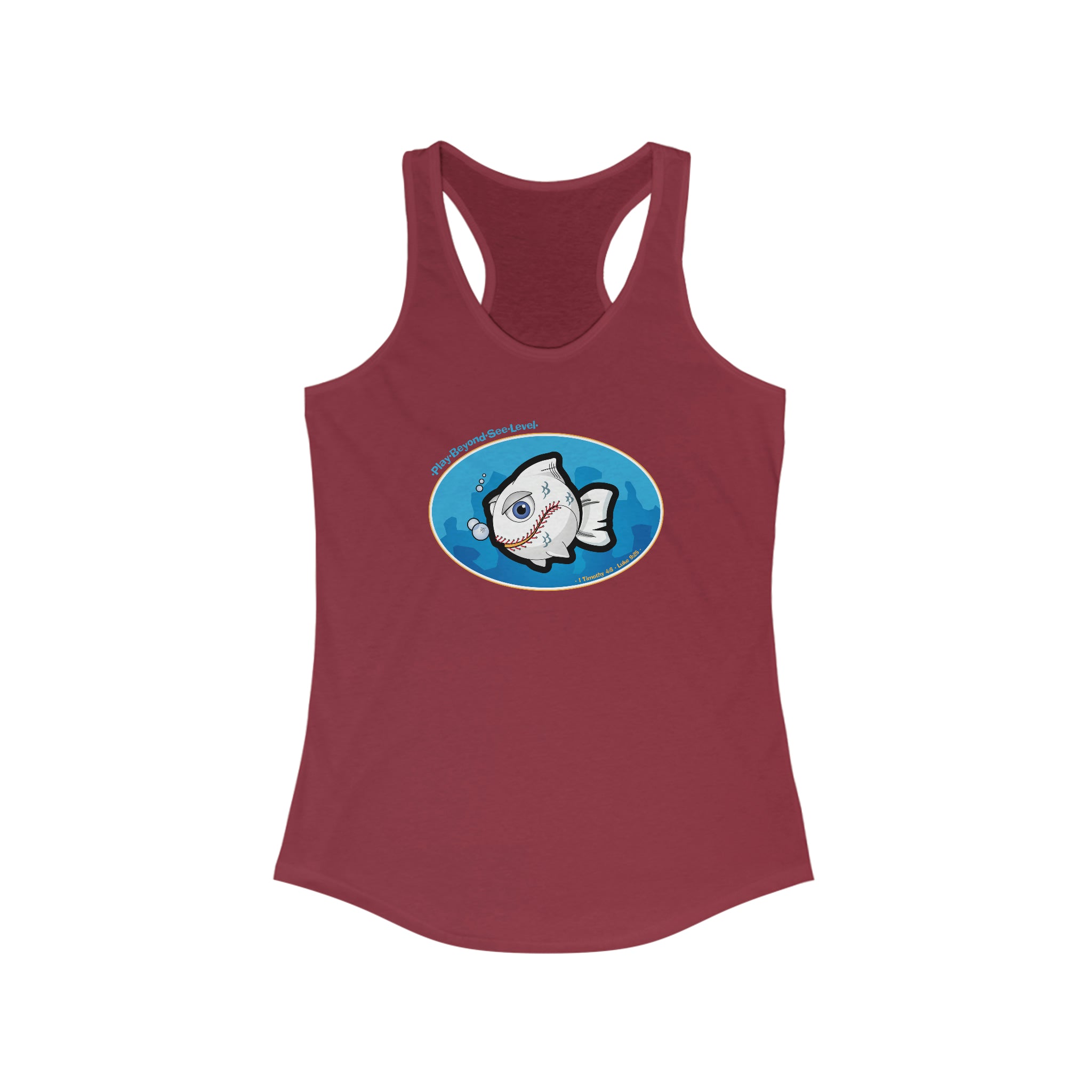 Baseball Christian Fish – Women's Ideal Racerback Tank