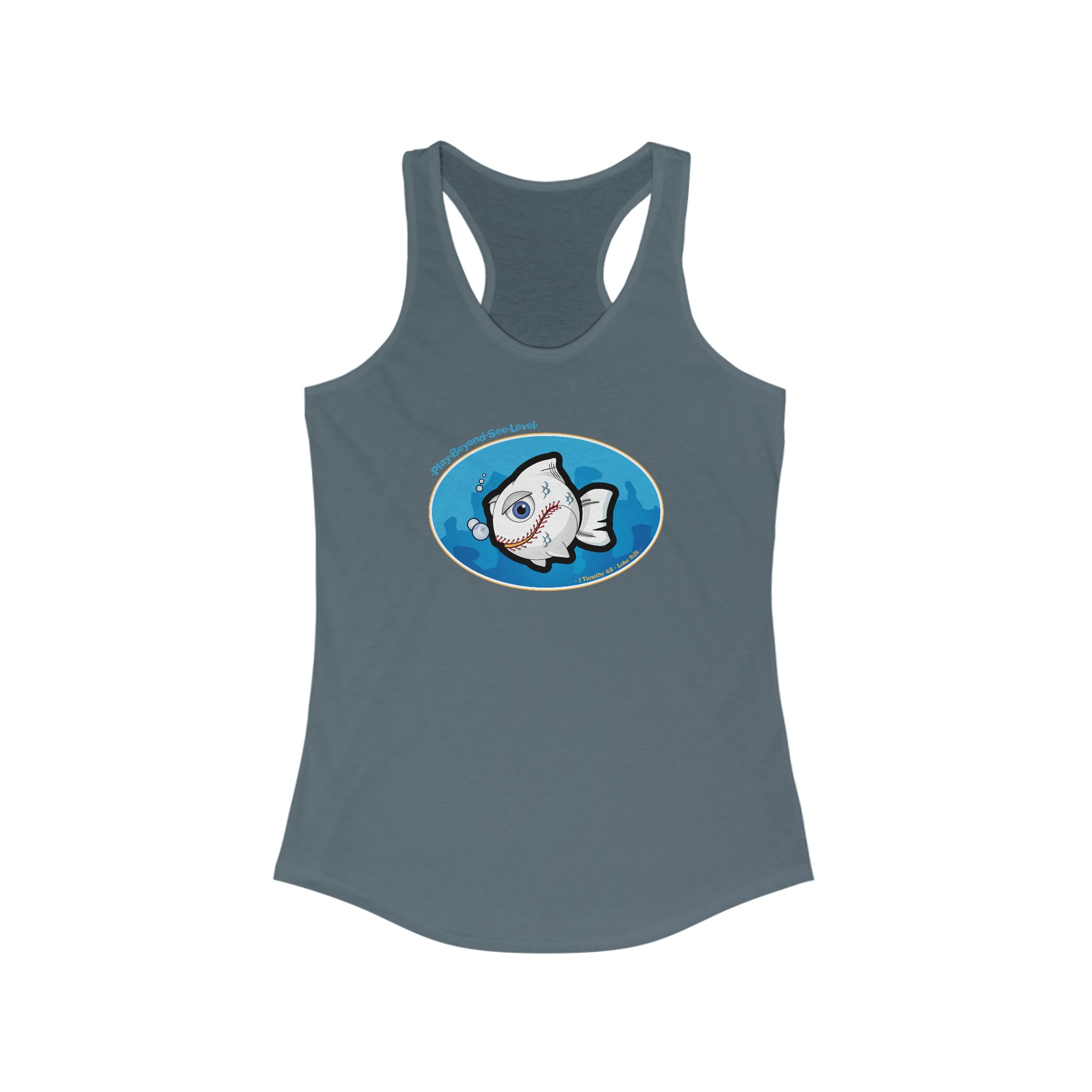 Baseball Christian Fish – Women's Ideal Racerback Tank