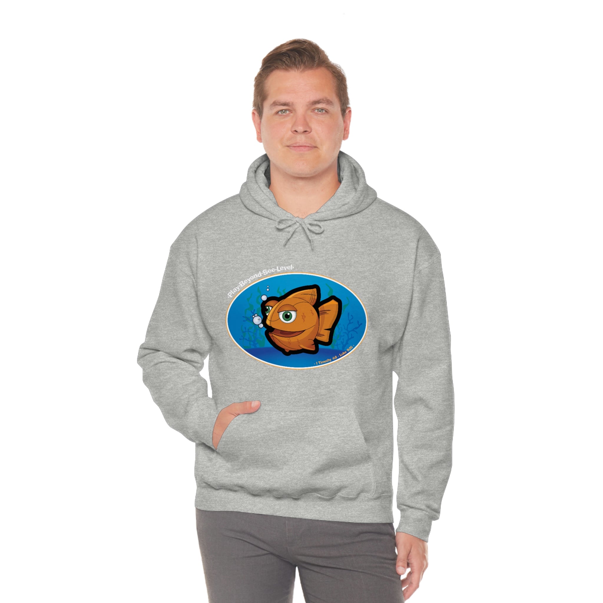 Basketball Christian Fish – Unisex Heavy Blend™ Hooded Sweatshirt