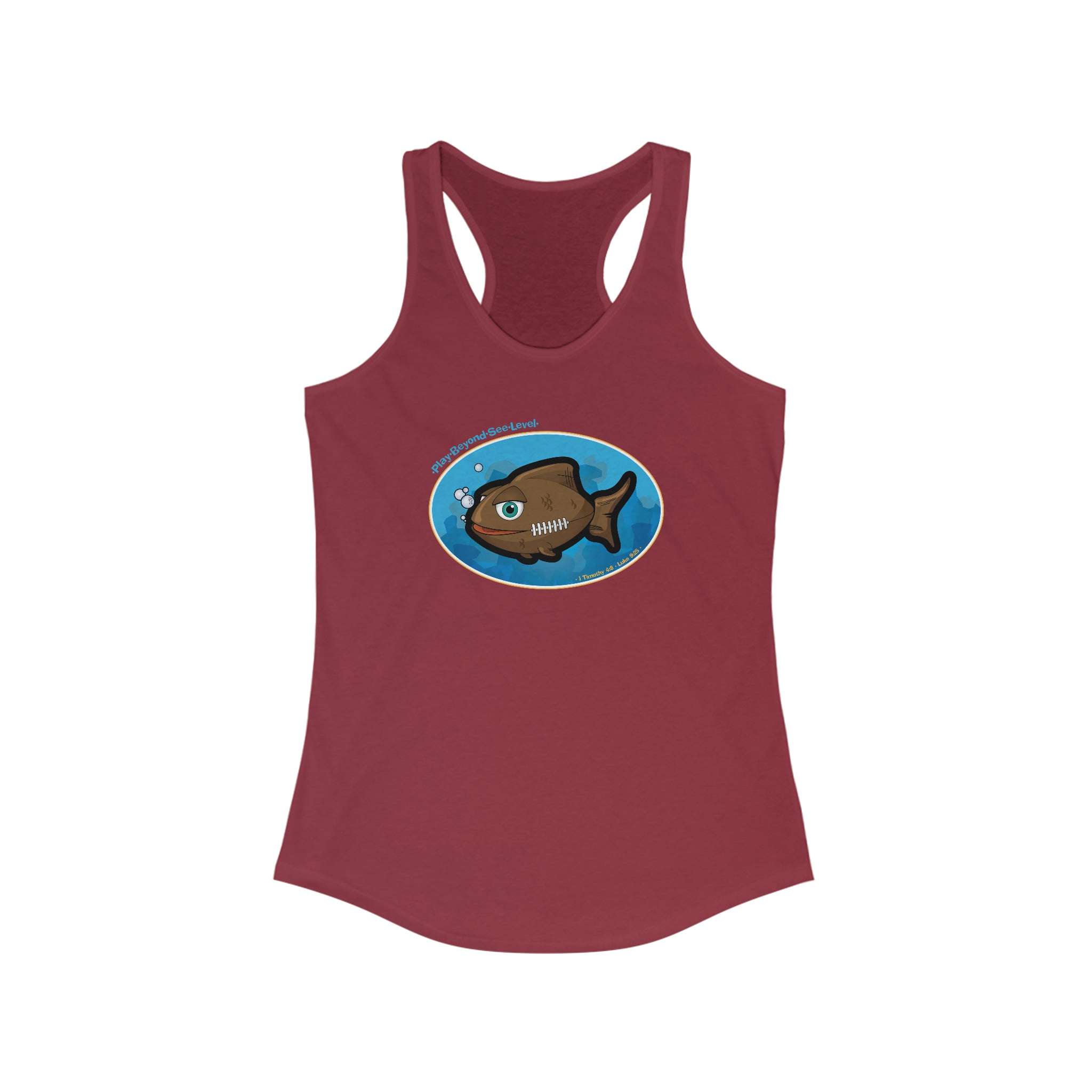 Football Christian Fish – Women's Ideal Racerback Tank