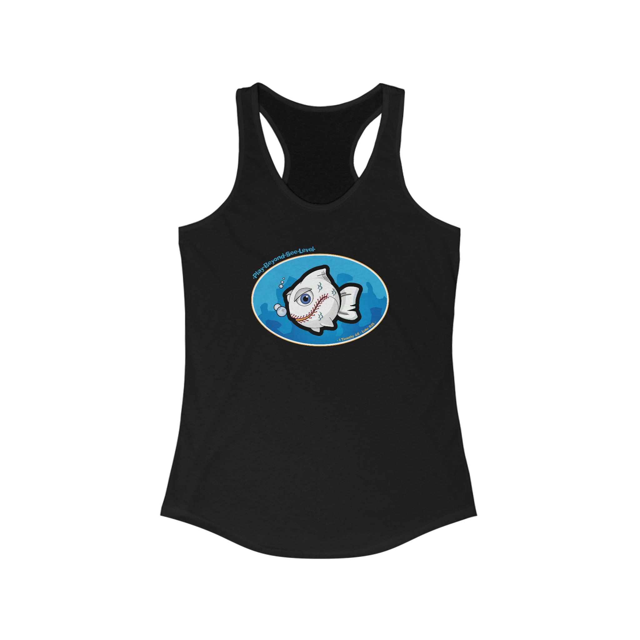 Baseball Christian Fish – Women's Ideal Racerback Tank